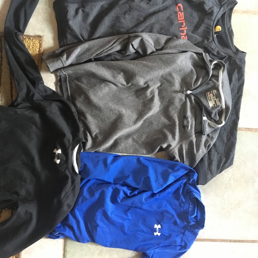 Lot of 4 boys underarmour long sleeve tops